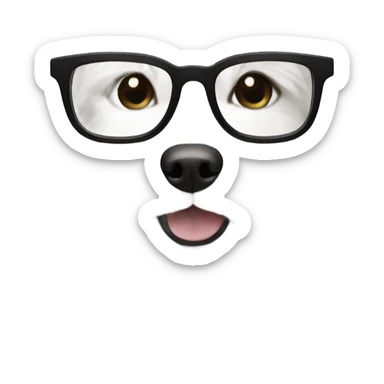 White fluffy dog wearing glasses sticker