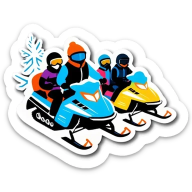 A group that drives Schneemobil in the winter sticker