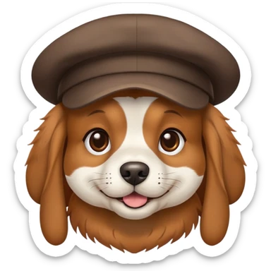 dog with a hat sticker