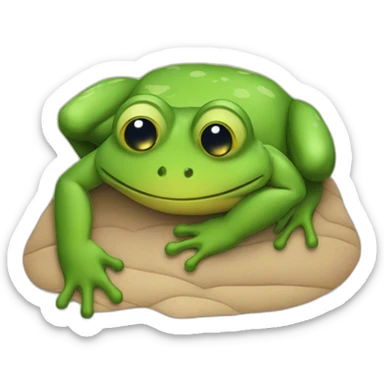 Grenouille qui fait un calin sticker