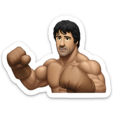 Rocky balboa waving sticker