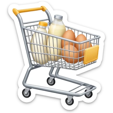 carrito de compras leche care  huevos sticker