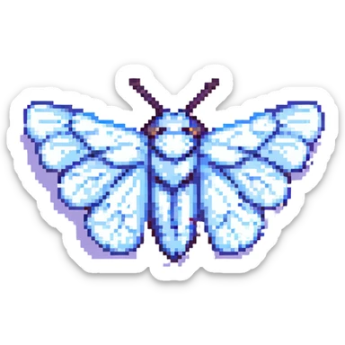 pixel art fluffy moth sticker