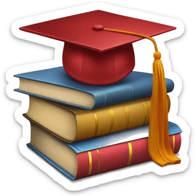 books and graduation hat sticker