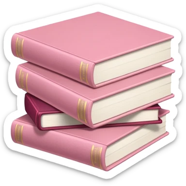 Pile of soft pink books sticker