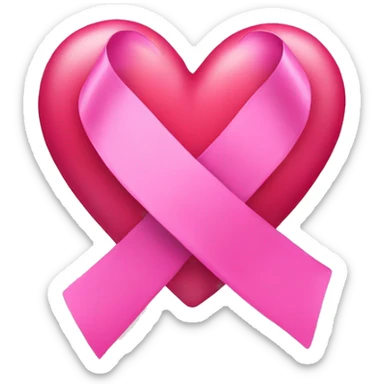 heart with a pink ribbon around it  sticker