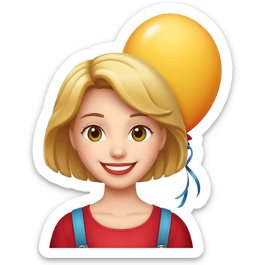 balloon shaped woman sticker