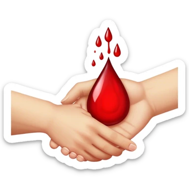 handshake, blood drop sticker