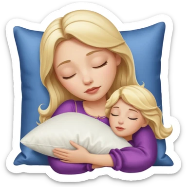 sleeping beauty blonde white girl with a silk pillow sticker