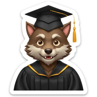 Werewolf graduating college sticker