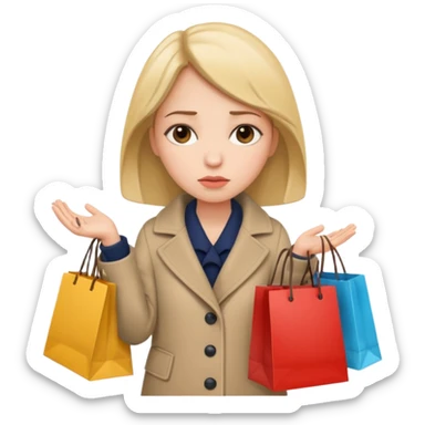 sad lady shopping  sticker
