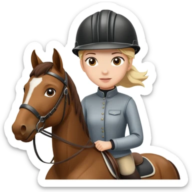 girl coaching a person riding a horse sticker