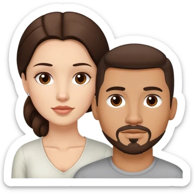 Intimate sfw between white brunette and brown Latino with goatee lover sticker
