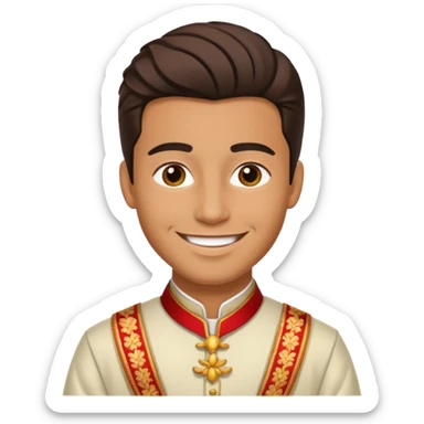 American groom, traditional, culture of american, smiley on face. sticker