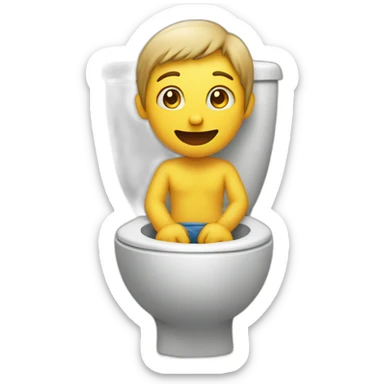 person sitting on a toilet sticker