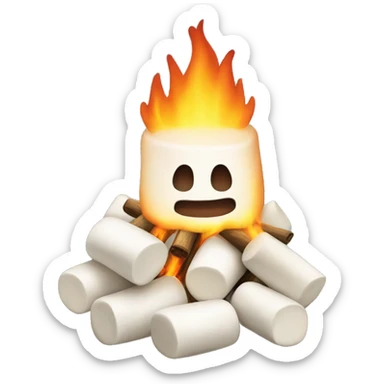 Marshmallow bonfire sticker