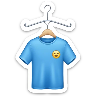 t-shirt on hanger blue sticker