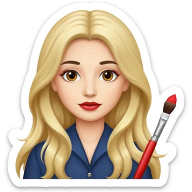 long haired make up artist sticker