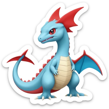 Inteleon-Amaura-Salamence-Pokémon-fusion (full body) sticker