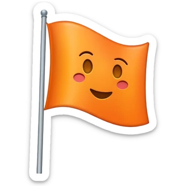 I want a flag  🚩🚩 like this but flag should be orange don't change shape just change color don't add eyes and smile sticker