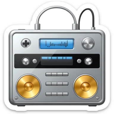 audio metallic silver chrome sticker