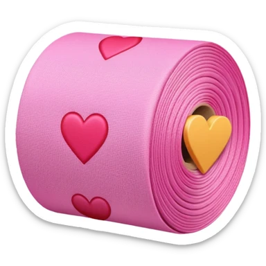 pink roll of fabric with heart pattern, smart fabric, high-tech textile sticker