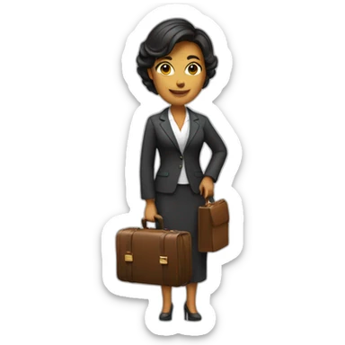 female lawyer with suitcase sticker