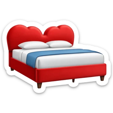 bed with a large red heart replacing the headboard sticker