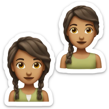 girl with brown hair ad olive skin sticker