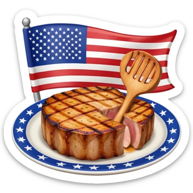 Pork chops Flag sticker