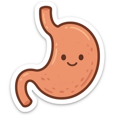 flat toon style cartoonish and approachable empty stomach sticker