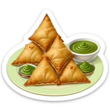 samosa with chutney sticker