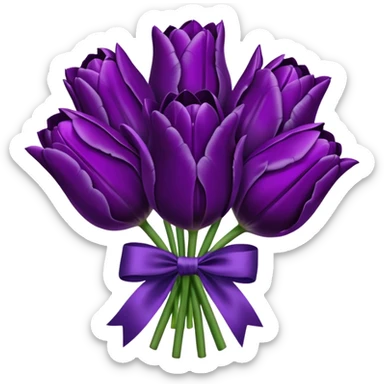 dark purple tulip bouquet  sticker