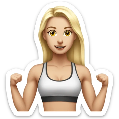gorgeous white girl working out in gym sticker