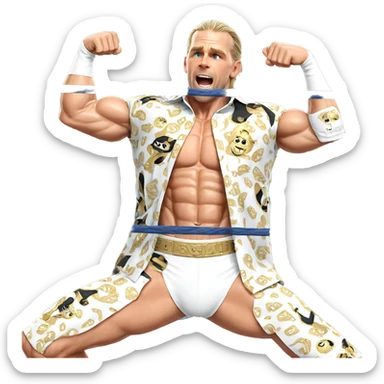 blonde muscular man in shirt sticker