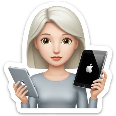 No she is white and she hold a ipad sticker