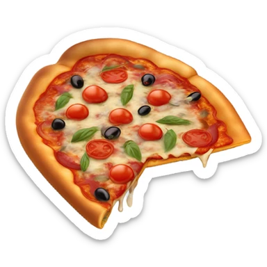Heart shaped pizza sticker