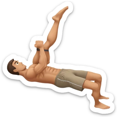 side-view of guy doing decline abdominal Crunches with sixpack sticker