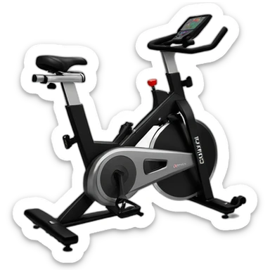 realistic black exercise bike sticker