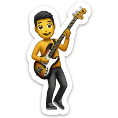 person playing the bass sticker