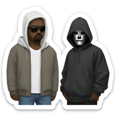 Kanye west with MF Doom sticker