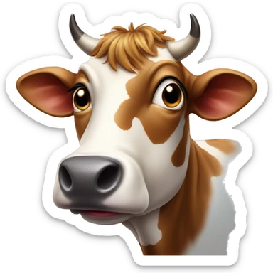 cow with long tongue out sticker