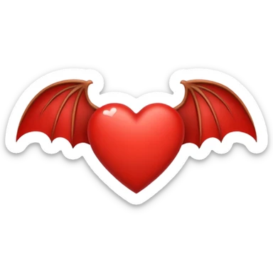 heart with bat wings sticker