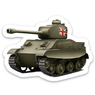 A British WWII tank from the side sticker