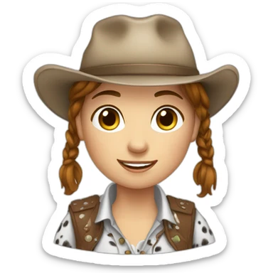 Appaloosa with a brown-haired girl sticker