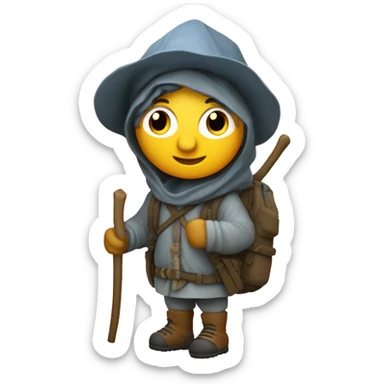 Peregrino con mochila camino de Santiago sticker