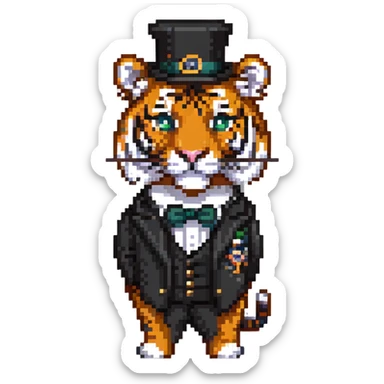 Tiger with a monocle sticker