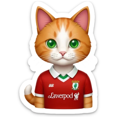 Cat wearing Liverpool shirt sticker