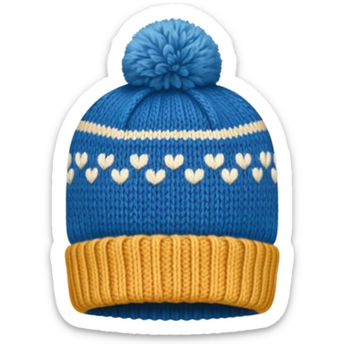 Warm blue Winter hat  sticker