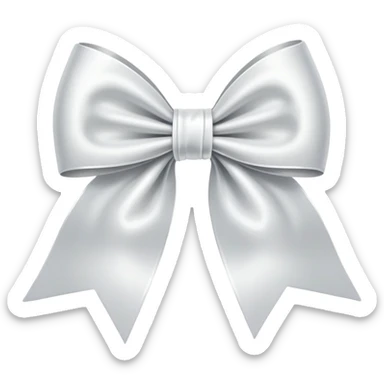 white satin bow sticker